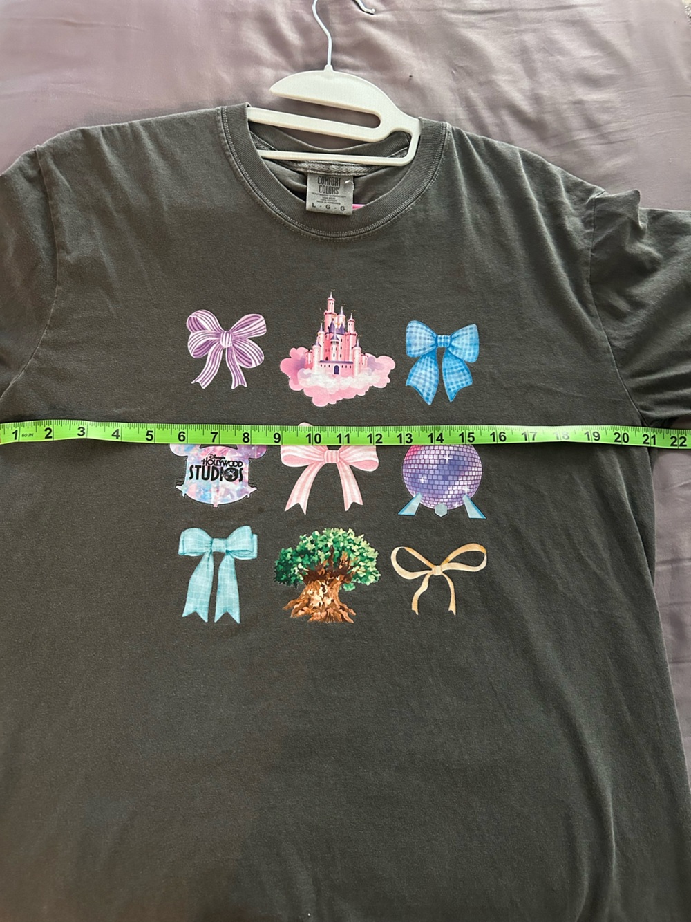 Disney Studios Black Graphic Tee with Pastel Bows - Picture 5 of 5